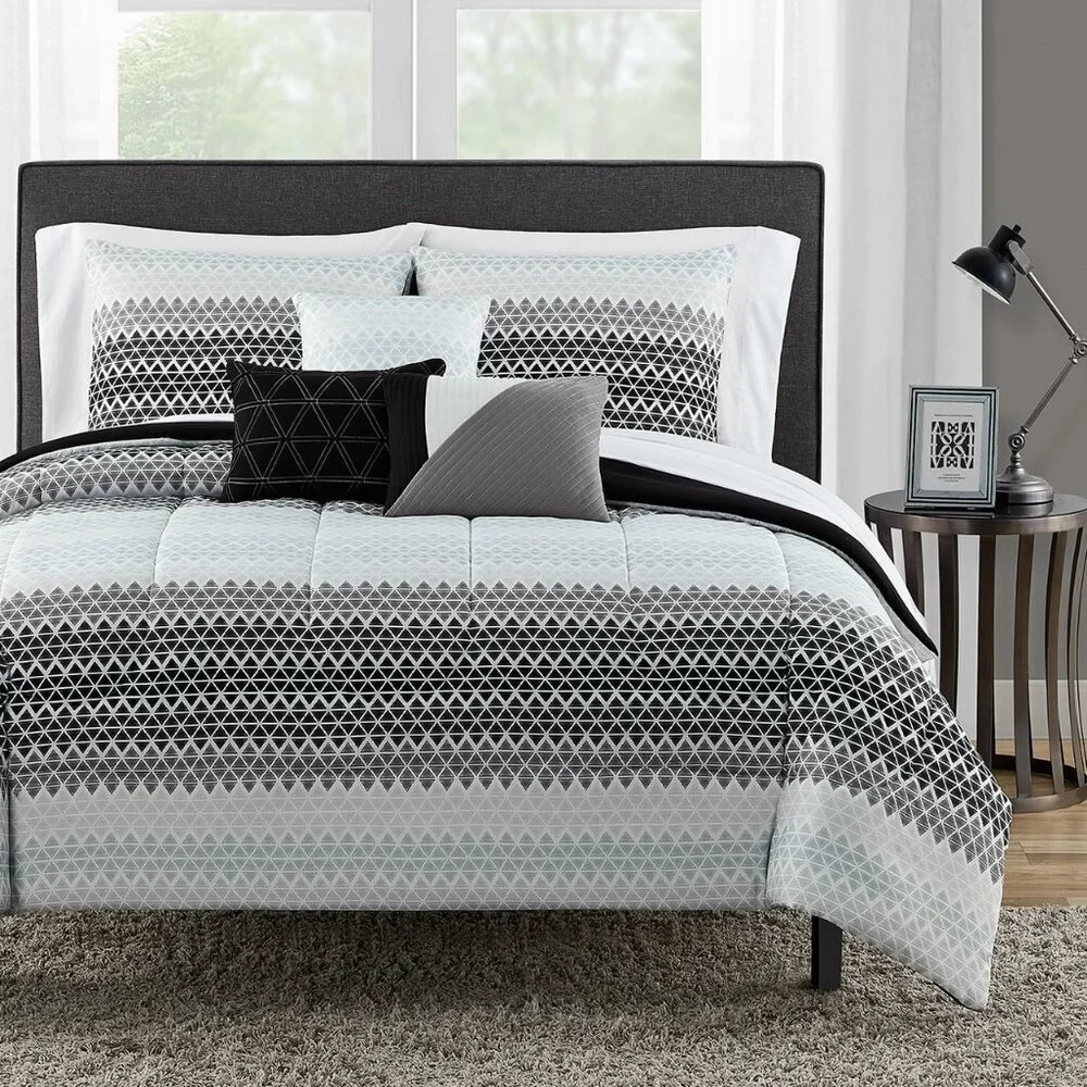 NEW FULL SIZE 10 Piece Bed in a Bag Comforter Bedding Sheets 3 Decorativ…